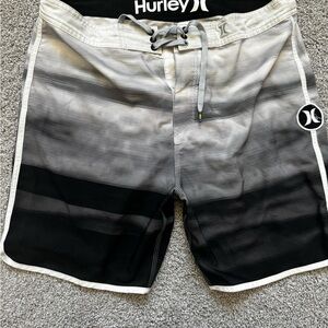 Hurley Men's Black and Gray Swim Shorts